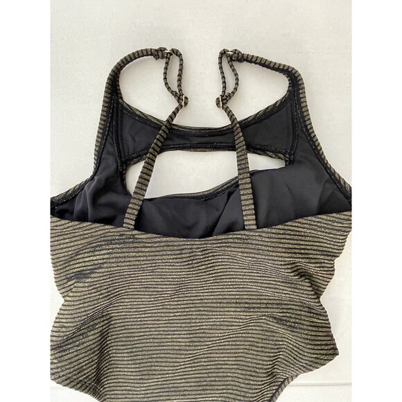 Cupshe Swim One Piece Swimsuit Cut Out Metallic Swimwear - Picture 7 of 12